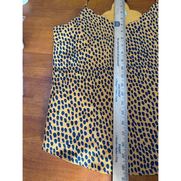 J.Crew Womens Animal Print Scalloped Camisole Mustard Yellow Black Size 4 - Picture 5 of 8